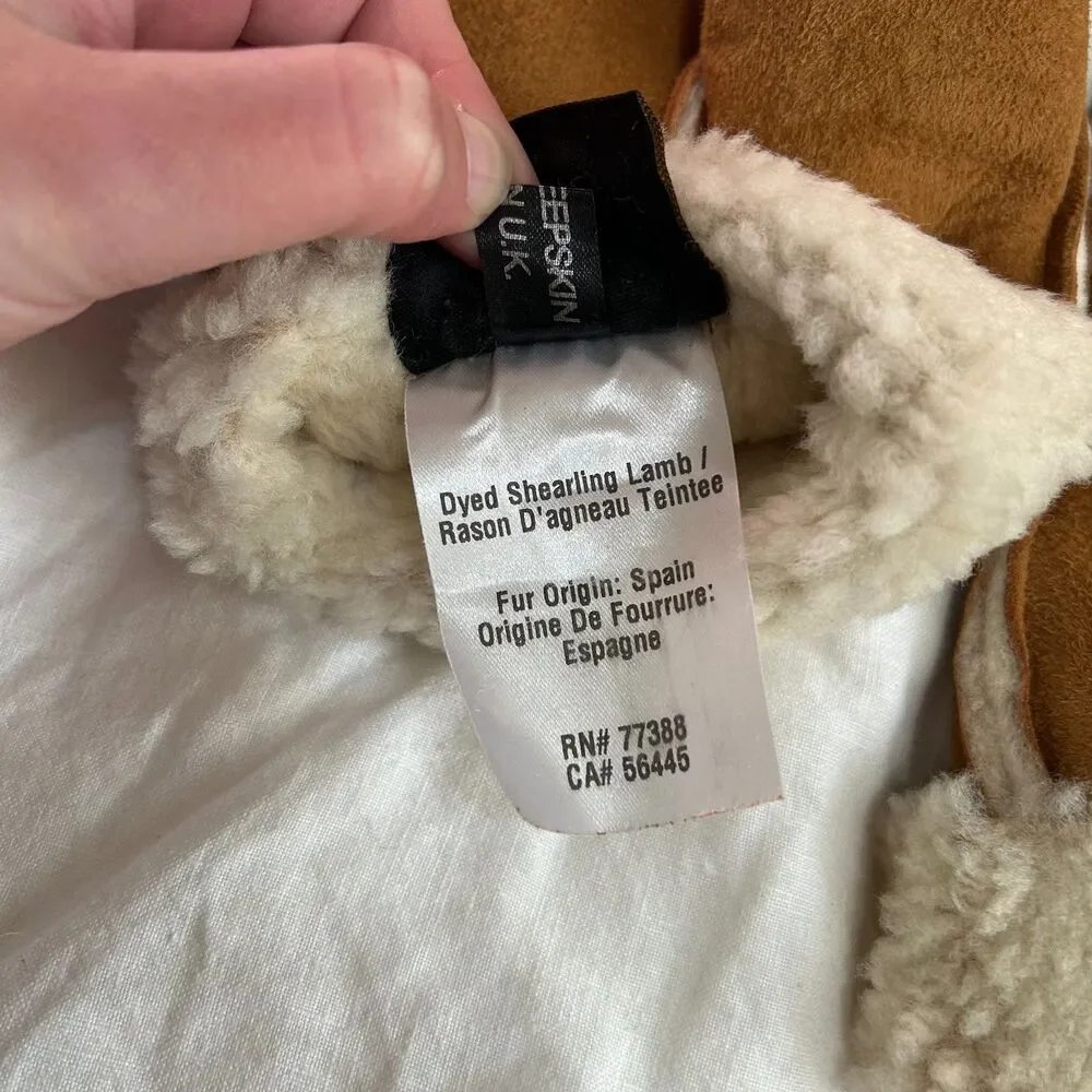 Owen Barry x Madewell Shearling Mittens Brown Sheepskin UK New